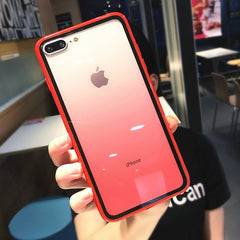 Rainbow Gradient Phone Cases For iphone 11 XS Max X XR XS 6 6s 7 8 Plus Acrylic Transparent Protective Cover For iPhone 11 Pro