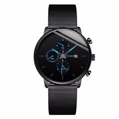 YOLAKO To Brand Fashion Men's Watch Casual Calendar Clock Alloy Mesh Belt Ultra-thin Mesh Belt Quartz Watches Chronograph