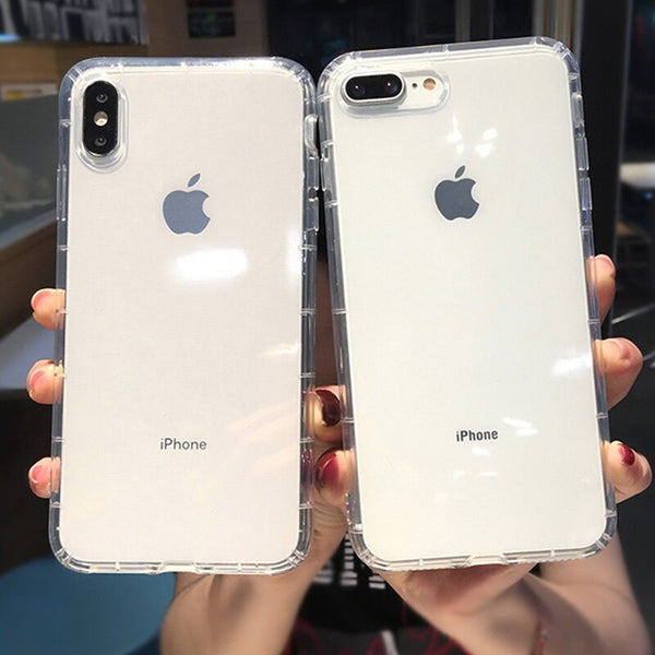 Shockproof Bumper Transparent Silicone Phone Case For iPhone X XS XR XS Max 8 7 6 6S Plus Airbag Clear protection Back Cover