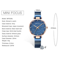 MINIFOCUS Girls Watches Womans Top Brand Luxury 2019 Black Rose Gold Watch Women Quartz Stainless Steel Women's Watch Ladies
