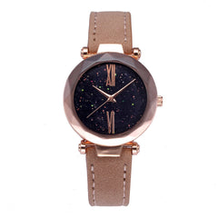 Beat Sale Women Watches Scale Dial Ladies Romantic Starry Sky Analog Quartz Wristwatch Design Leather Clock Zegarki Damskie@50
