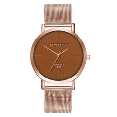 Simple Women Watches Black Dial Ladies  Quartz Wristwatch Rose Gold Mesh Belt Strap Casual Clock Gift Zegarki Damskie@50