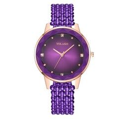 New Women Watches Stainless Steel Rhinestone Watch Unique Simple Watches Casual Quartz Wristwatches Clock Relojes Para Mujer*M