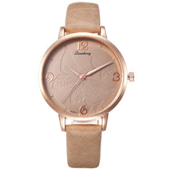 Best Selling Women Watches Creative Relief Dial Fashion Ladies Quartz Wristwatch Leather Strap Simple Clock Relogio Feminino@50