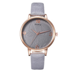 Best Selling Women Watches Creative Relief Dial Fashion Ladies Quartz Wristwatch Leather Strap Simple Clock Relogio Feminino@50
