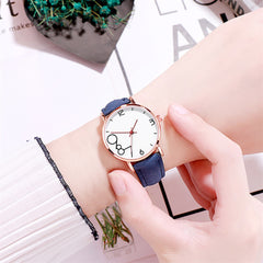 Hot Selling Women Watches Dial Analog Quartz Wristwatches Ladies Soild Color Simple Leather Strap Clock Gift Relogio Feminino@50