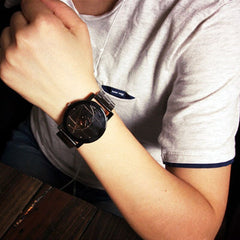 Top Men's Watch Black Fashion Stainless Steel Band Watch Business Wristwatch relogio masculino erkek kol saat cheap watches