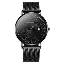 Minimalist Mens Fashion Business Watches Men Ultra Thin Stainless Steel Mesh Belt Calendar Analog Quartz Watch relogio masculino