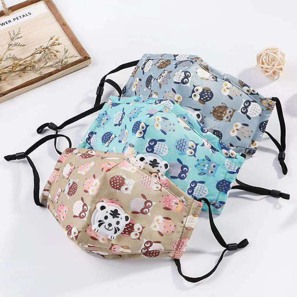 Lovely PM2.5 Washable Mouth Mask With Valve Kids Children Anti Haze Dust Mask Nose Filter Face Muffle Bacteria Flu Respirator