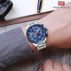 MINIFOCUS Men Watches Luxury Brand Stainless Steel Men's Watch Fashion Mens Watches Quartz Sport Watch Men Wristwatch Waterproof