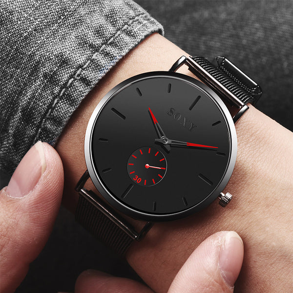 Men Watches Luxury Mesh Belt Stainless Steel Watch Masculino Relogio Quartz Relojes Hours Small dial function watch Erk saat