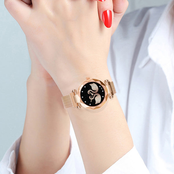 Unique Women Watches Swan Rhinestone Dial Ladies Quartz Wristwatch Mesh Belt Strap Clock Fashion Gift Dress Relogio Feminino@50