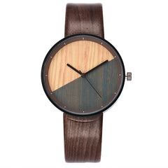 Women Watches Lovers' Wood Dial Men Watch Leather Band Handmade Analog Quartz Wristwatch Couple Gift Clock Erkek Kol Saati*M