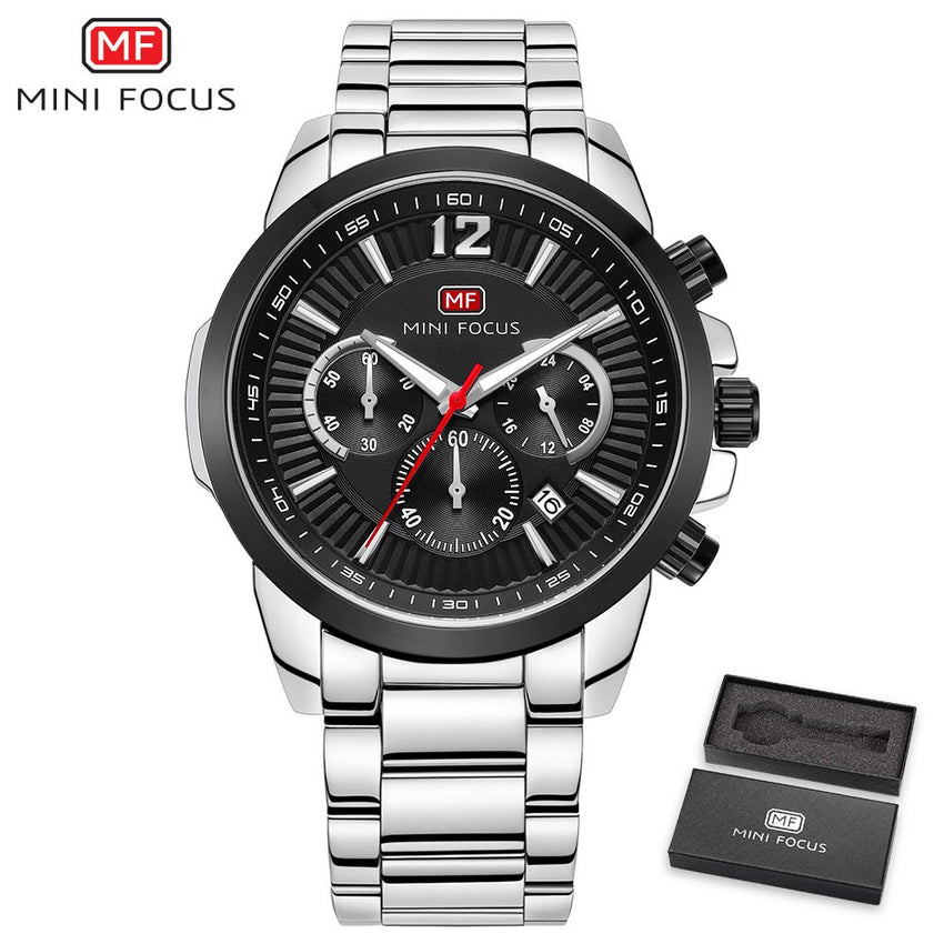 MINIFOCUS Men Watches Luxury Brand Stainless Steel Men's Watch Fashion Mens Watches Quartz Sport Watch Men Wristwatch Waterproof