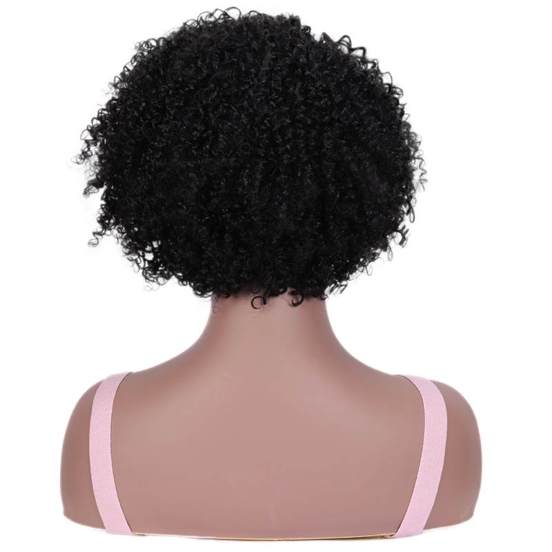 Rebecca Afro Kinky Curly Hair Peruvian Human Remy Hair Wigs Machine Made Short Human Hair Wigs For Women Nature Black Color