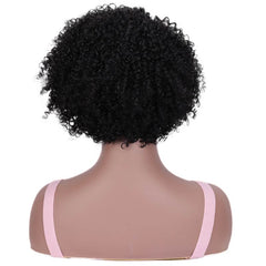 Rebecca Afro Kinky Curly Hair Peruvian Human Remy Hair Wigs Machine Made Short Human Hair Wigs For Women Nature Black Color