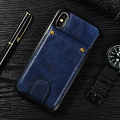 Vintage Leather Wallet Flip Phone Case for iPhone Xs Max XR X Bracket Magnetic Multi-function Cover for iPhone 6 6S 7 8 Plus