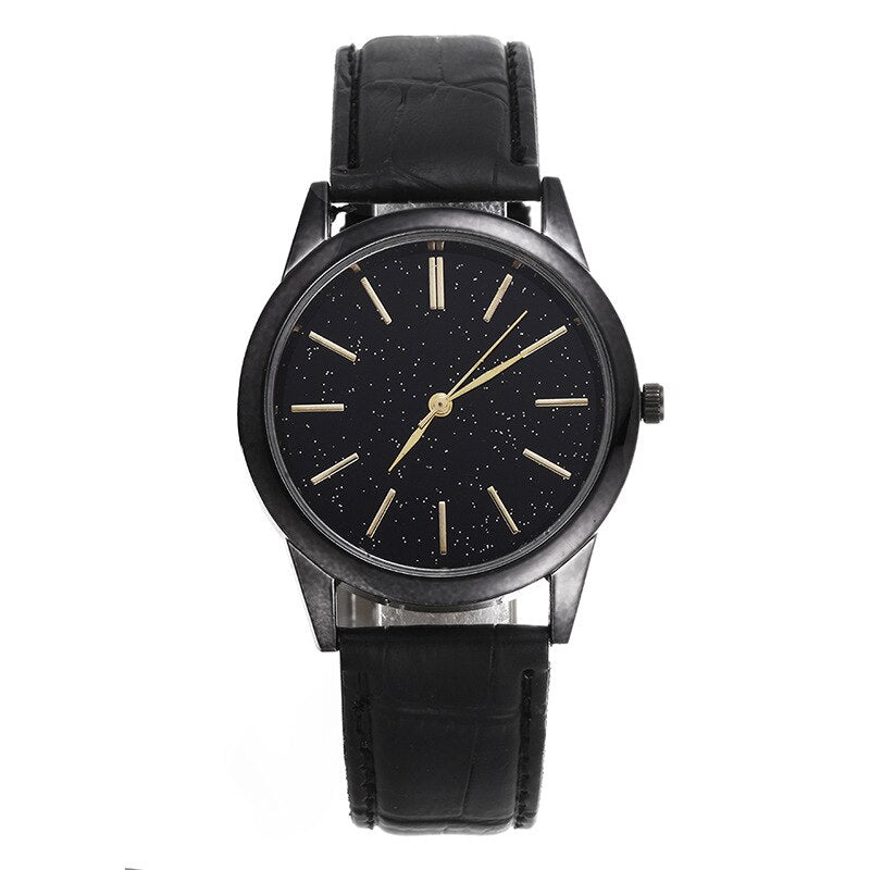 New Fashion Men's Watch Quartz Watches Luxury Men Watches Leather Strap Starry Dial Clock Relogio Masculino Reloj Hombre