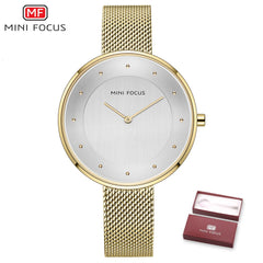 MINI FOCUS Women Watches Luxury Dress Womens Watches Top Brand Hand Clock Milanese Steel Lady Watch For Woman Rose Gold Quartz