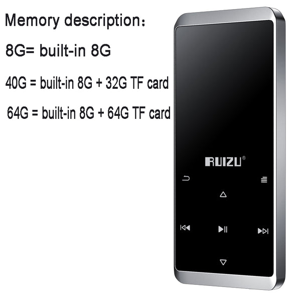 New Version bluetooth MP3 Player built-in Speaker HiFi portable walkman with FM radio e-book recording video