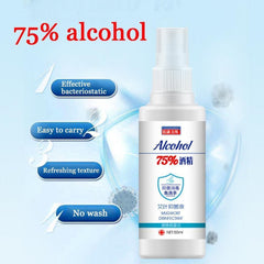 60ml 75% Disinfection Alcohol Carry-on Disposable Hand Alcohol Disinfection Spray Bottled Prevention Rine-free Hand Sanitizer