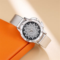 Luxury Rose Gold Women Mesh Watches Hot Fashion Flowers Elegant Ladies  Quartz Wristwatches Female Watch Clock Relogio Feminino*