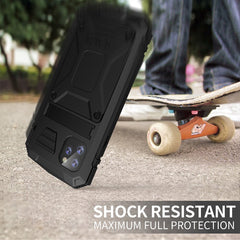 Heavy Duty Shockproof Armor Protective Case for iPhone 11 Pro Max XR XS Max Metal Aluminum Dust-proof phone Cover with Kickstand