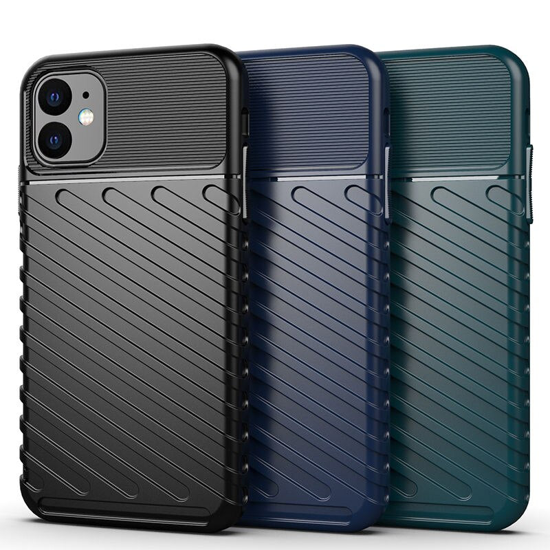 Solid Color Stripe Phone Case For iPhone 11 11 Pro MAX XR X XS Max 7 8 6 6S Plus Soft Silicone Bumper Armor Shockproof Back Case
