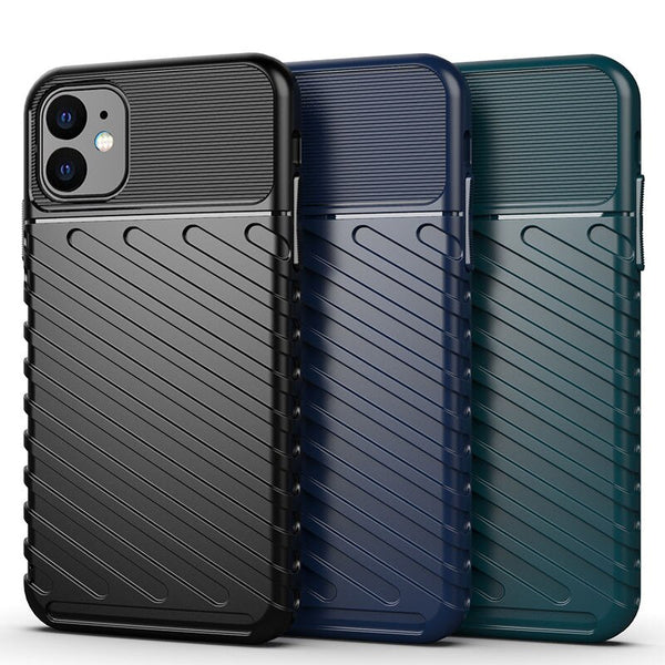 Solid Color Stripe Phone Case For iPhone 11 11 Pro MAX XR X XS Max 7 8 6 6S Plus Soft Silicone Bumper Armor Shockproof Back Case
