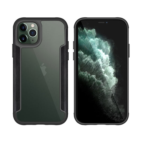 Armor Heavy Duty Protection Phone Cases For iPhone 11 11 Pro 11 Pro Max Solid Color PU Leather Bumper Frame Back Cover Conque