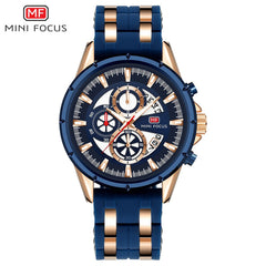 NIMIFOCUS Blue Watch Men Top Quality Chronograph Men's Watches Quartz Watches Men Sports Watch Silicone Rubber Strap Wristswatch