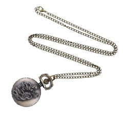 Hot Selling Retro Chinese Style Dragon Creativity Bronze Quartz Pocket Watches Vintage Couple Clock Christmas Birthday Gift@50