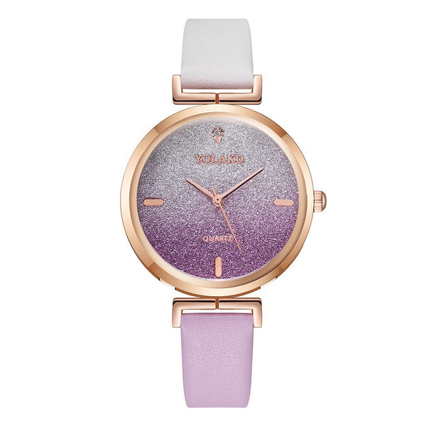 Cassic Style Women Watches Starry Sky Dial Ladies Quartz Wristwatch Rhinestone Design Leather Strap Clock Relojes Para Mujer@50