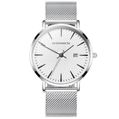 Minimalist Mens Fashion Business Watches Men Ultra Thin Stainless Steel Mesh Belt Calendar Analog Quartz Watch relogio masculino