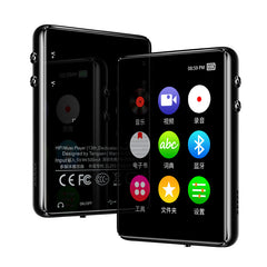 Bluetooth 5.0 MP3 player 2.4-inch full touch screen with built-in speaker e-book radio recording and video playing alarm clock