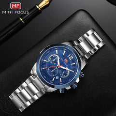 MINIFOCUS Men Watches Luxury Brand Stainless Steel Men's Watch Fashion Mens Watches Quartz Sport Watch Men Wristwatch Waterproof