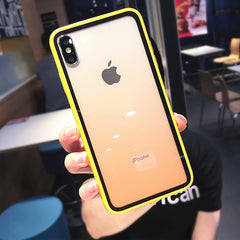 Rainbow Gradient Phone Cases For iphone 11 XS Max X XR XS 6 6s 7 8 Plus Acrylic Transparent Protective Cover For iPhone 11 Pro