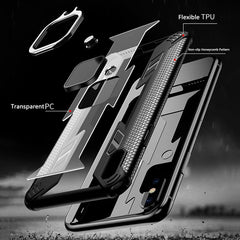 Shockproof Armor Phone Case For iPhone 11 Pro Max XR XS Max 8 7 6 6S Plus Transparent Magnetic Finger Ring Soft Silicone Cover