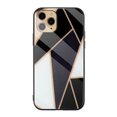 Glass  Case For iPhone 11 X XS MAX XR 6 6S 7 8 Plus Phone Cases Tempered Glass Geometric Marble Pattern Cover For iPhone XS Max