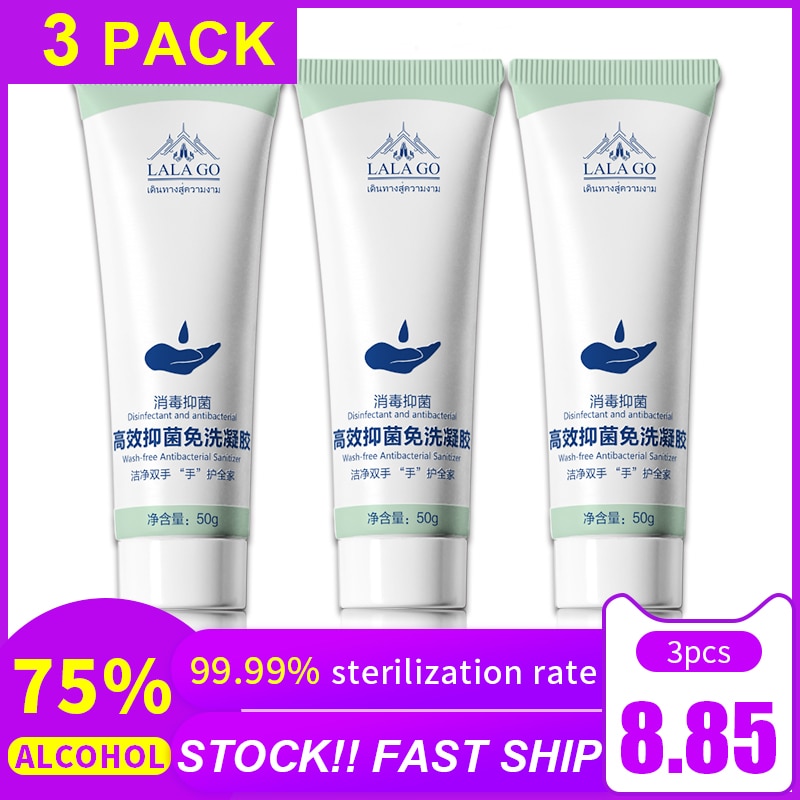 Portable Hand Sanitizer Gel 75% Alcohol Disposable Waterless Anti Bacteria Disinfectant Gel Hand Wash Soap Safe Gel Quick Dry