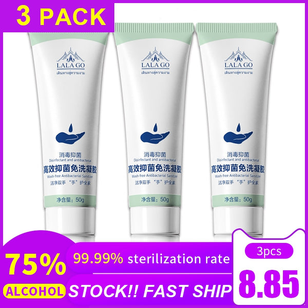 Portable Hand Sanitizer Gel 75% Alcohol Disposable Waterless Anti Bacteria Disinfectant Gel Hand Wash Soap Safe Gel Quick Dry