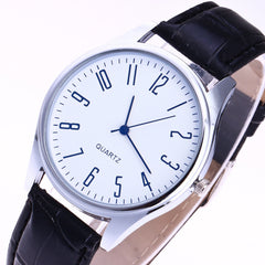Fashion Men's Watches Simple Letters Casual Leather Waterproof Quartz Wristwatches Man Clock Montre Homme
