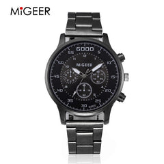 Top Men's Watch Black Fashion Stainless Steel Band Watch Business Wristwatch relogio masculino erkek kol saat cheap watches