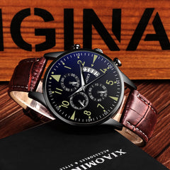 Men's Watches Classic Casual Luminous With Calendar Luxury Leather Watch Male Quartz Wristwatch relogio masculino saati hours