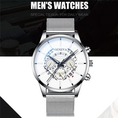 Fashion Men's Watch Sport Watches Luxury Relogio Masculino Calendar Men Watch Steel Mesh Band Watch Men Clock Reloj Hombre