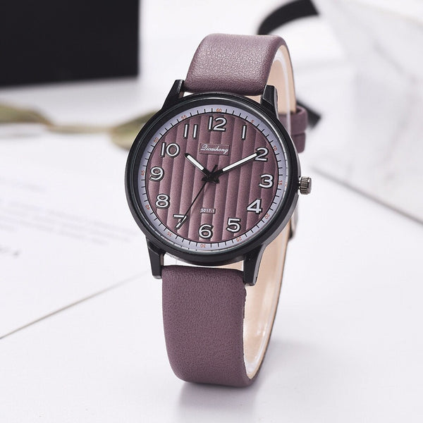 Featured Women Watches Dot Dial Ladies Fashion Quartz Wristwatch Fashion Leather  Strap Clock  Casual Dress Zegarki Damskie@50