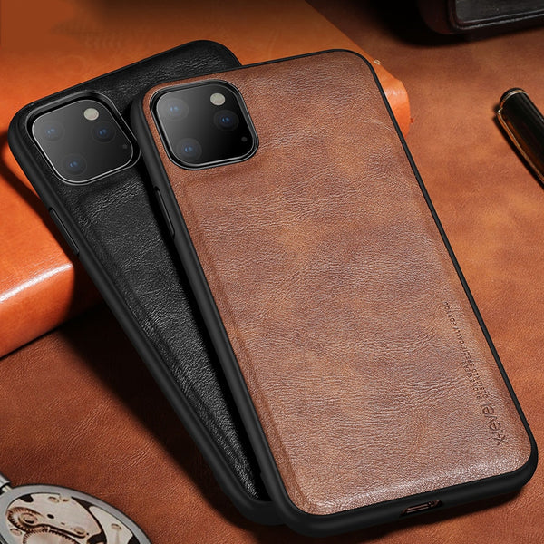 TIKITAKA Vintage Leather Case For iPhone 11 11 Pro Max XR X XS Max 8 7 6 6s Plus Ultra Light Soft Silicone edge Back Phone Cover