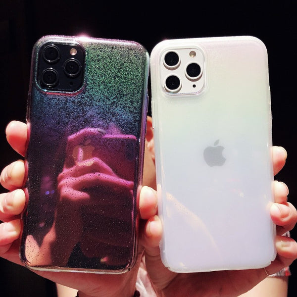 Laser Gradient Rainbow Phone Cases For iphone 11 11Pro Max 7 8 6 6s Plus XR X XS Max Transparent Full Protective Hard Back Cover