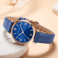 MINIFOCUS Womens Watch Top Brand Luxury 2019 Blue Watch Women Fashion Analog Quartz Ladies Gold Watch Stainless Steel Wristwatch