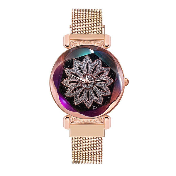 Luxury Women Watches Fashion Elegant Magnet Buckle Ladies Wristwatch Starry Sky Rhinestone Gift Clock Dress Relogio Feminino@50